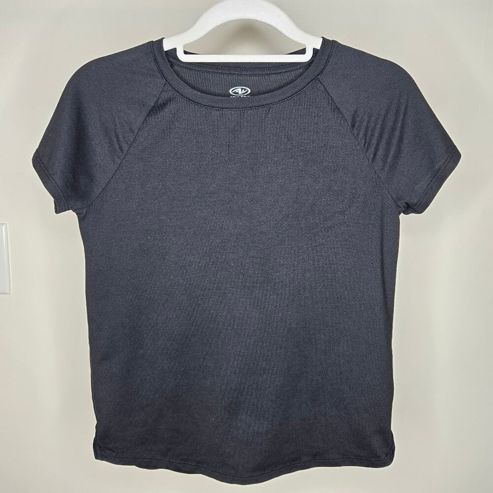 ATHLETIC WORKS Black Short Raglan Sleeve Athleisure T-Shirt Youth Size L (10-12)